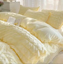 GobekUsa Girls Bubble Gauze Bedding Set, Soft Summer Comforter Cover Kit, Skin-Friendly Easy Sleep