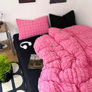 GobekUsa Girls Bubble Gauze Bedding Set, Soft Summer Comforter Cover Kit, Skin-Friendly Easy Sleep