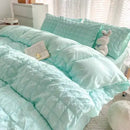 GobekUsa Girls Bubble Gauze Bedding Set, Soft Summer Comforter Cover Kit, Skin-Friendly Easy Sleep