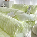 GobekUsa Girls Bubble Gauze Bedding Set, Soft Summer Comforter Cover Kit, Skin-Friendly Easy Sleep