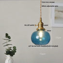 GobekUsa Glabe LED Pendant Lamp Walnut Wood Copper Modern Hanging Light Fixture