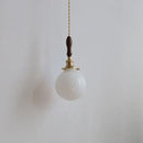 GobekUsa Glabe LED Pendant Lamp Walnut Wood Copper Modern Hanging Light Fixture