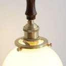 GobekUsa Glabe LED Pendant Lamp Walnut Wood Copper Modern Hanging Light Fixture
