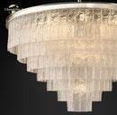GobekUsa Glace Modern Glass Chandelier for Living Dining Room, Farmhouse Hanging Lamp