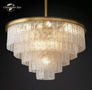 GobekUsa Glace Modern Glass Chandelier for Living Dining Room, Farmhouse Hanging Lamp