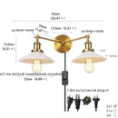 GobekUsa Glass 2-Light Wall Sconce with Pull Chain Switch for Bedroom and Bathroom