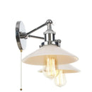 GobekUsa Glass 2-Light Wall Sconce with Pull Chain Switch for Bedroom and Bathroom