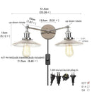 GobekUsa Glass 2-Light Wall Sconce with Pull Chain Switch for Bedroom and Bathroom