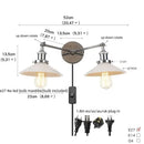GobekUsa Glass 2-Light Wall Sconce with Pull Chain Switch for Bedroom and Bathroom