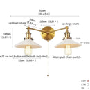 GobekUsa Glass 2-Light Wall Sconce with Pull Chain Switch for Bedroom and Bathroom