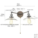 GobekUsa Glass 2-Light Wall Sconce with Pull Chain Switch for Bedroom and Bathroom