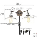GobekUsa Glass 2-Light Wall Sconce with Pull Chain Switch for Bedroom and Bathroom