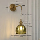 GobekUsa Glass Adjustable LED Wall Lamp with Pull Chain Switch, Modern Nordic Design