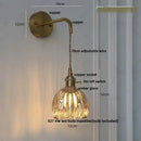 GobekUsa Glass Adjustable LED Wall Lamp with Pull Chain Switch, Modern Nordic Design