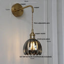 GobekUsa Glass Adjustable LED Wall Lamp with Pull Chain Switch, Modern Nordic Design