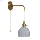 GobekUsa Glass Adjustable LED Wall Lamp with Pull Chain Switch, Modern Nordic Design