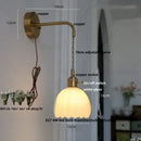GobekUsa Glass Adjustable LED Wall Lamp with Pull Chain Switch, Modern Nordic Design