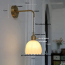 GobekUsa Glass Adjustable LED Wall Lamp with Pull Chain Switch, Modern Nordic Design