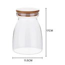 Glass airtight canister with bamboo lid kitchen storage jar by Decorbites