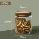 Glass airtight canister with wooden lid – kitchen storage jar by Decorbites