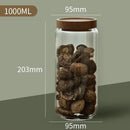 Glass airtight canister with wooden lid – kitchen storage jar by Decorbites