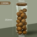 Glass airtight canister with wooden lid – kitchen storage jar by Decorbites