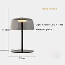 GobekUsa Glass Amber Green LED Table Lamp Nightstand Bedroom Living Room Decor