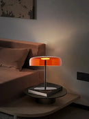 GobekUsa Glass Amber Green LED Table Lamp Nightstand Bedroom Living Room Decor