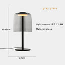 GobekUsa Glass Amber Green LED Table Lamp Nightstand Bedroom Living Room Decor