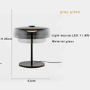 GobekUsa Glass Amber Green LED Table Lamp Nightstand Bedroom Living Room Decor