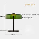 GobekUsa Glass Amber Green LED Table Lamp Nightstand Bedroom Living Room Decor
