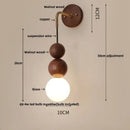 GobekUsa Glass and Wood Adjustable Wall Light for Living Room and Bedroom