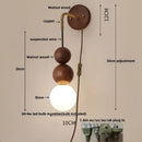 GobekUsa Glass and Wood Adjustable Wall Light for Living Room and Bedroom