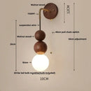 GobekUsa Glass and Wood Adjustable Wall Light for Living Room and Bedroom