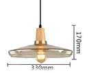 GobekUsa Glass and Wood Pendant Light for Modern American Retro Dining Loft Decor