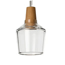 GobekUsa Glass and Wood Pendant Light for Modern American Retro Dining Loft Decor