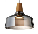 GobekUsa Glass and Wood Pendant Light for Modern American Retro Dining Loft Decor