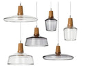 GobekUsa Glass and Wood Pendant Light for Modern American Retro Dining Loft Decor