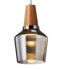 GobekUsa Glass and Wood Pendant Light for Modern American Retro Dining Loft Decor