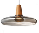 GobekUsa Glass and Wood Pendant Light for Modern American Retro Dining Loft Decor