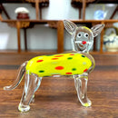 Red & yellow mosaic glass crab animal figurines living room decor by Decorbites