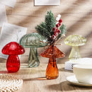 Mushroom ribbed glass aromatherapy vase living room decor by Decorbites