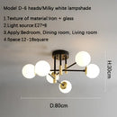 GobekUsa Glass Ball Black Chandelier - Nordic Round Dining Table Ceiling Chandelier