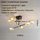 GobekUsa Glass Ball Black Chandelier - Nordic Round Dining Table Ceiling Chandelier