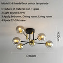 GobekUsa Glass Ball Black Chandelier - Nordic Round Dining Table Ceiling Chandelier