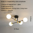 GobekUsa Glass Ball Black Chandelier - Nordic Round Dining Table Ceiling Chandelier