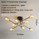 GobekUsa Glass Ball Black Chandelier - Nordic Round Dining Table Ceiling Chandelier