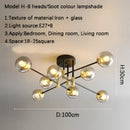 GobekUsa Glass Ball Black Chandelier - Nordic Round Dining Table Ceiling Chandelier