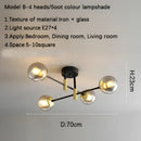 GobekUsa Glass Ball Black Chandelier - Nordic Round Dining Table Ceiling Chandelier