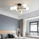 GobekUsa Glass Ball Black Chandelier - Nordic Round Dining Table Ceiling Chandelier